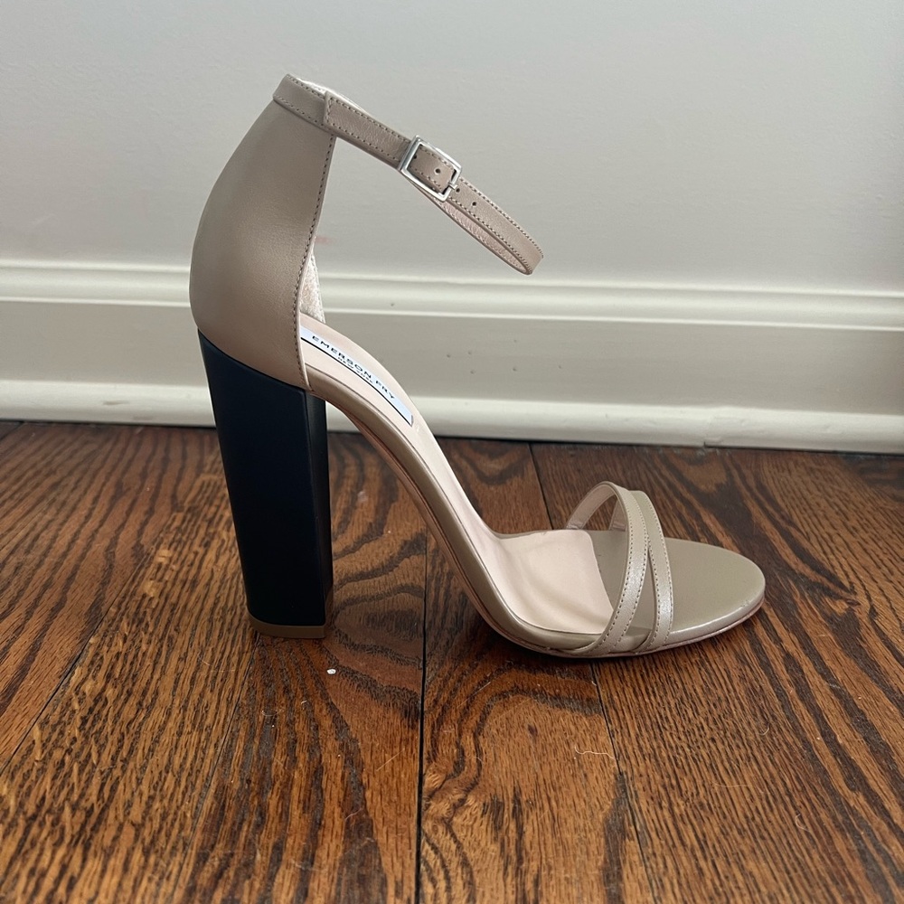 Emerson Fry thin strap two tone leather high heeled sandals